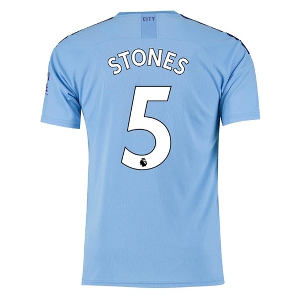 Camiseta Manchester City NO.5 Stones Primera equipación 2019-2020 Azul